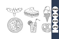 Black White Vector Food Icons Set Simple Design Product Image 1