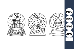 Christmas Snow Globes Gifts Reindeer Ornament Vector Product Image 1