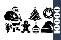 Christmas Holiday Icons Santa Claus Vector Product Image 1
