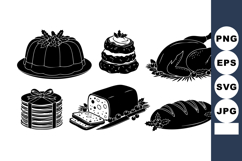 Vintage Black White Food Illustrations Vector Art Product Image 1