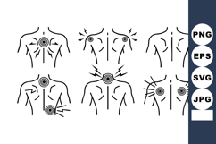 Human Back Pain Zones Vector Illustration Image Product Image 1