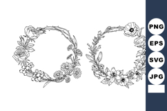 Floral Wreaths Hand Drawn Flowers Vector Product Image 1