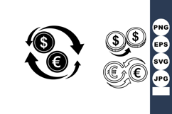 Currency Exchange Icons Dollar Euro Coins Product Image 1