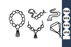 Hand Drawn Prayer Beads Vector Collection Product Image 1