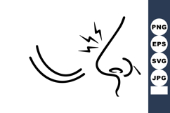 Nose Smell Waves Symbol Simple Icon Vector Product Image 1