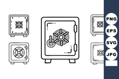 Safe Box Vector Illustration Set Secure Storage Lock Product Image 1