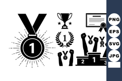 Medal Trophy Certificate Award Winner Vector Illustration Product Image 1