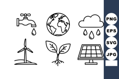 Renewable Energy Environment Icon Set Vector Product Image 1