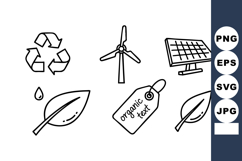 Eco Friendly Renewable Energy Icons Vector Set Product Image 1