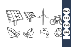 Renewable Energy Icons Vector Set Design Product Image 1