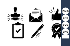 Business Checklist Approval Stamp Icon Vector Product Image 1