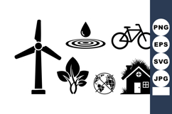 Sustainable Eco Energy Nature Vector Set Product Image 1