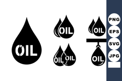Black Oil Drop Icons Vector Set for Industry Product Image 1