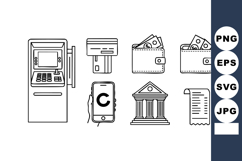 Banking Icons Vector Set With Wallet Atm Card Product Image 1