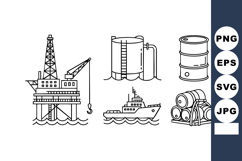 Offshore Oil Rig Platform Tanker Ship Vector Product Image 1