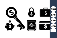 Financial Security Icons Vector Illustration Set Product Image 1