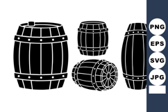 Wooden Barrels Vector Illustration for Packaging Product Image 1