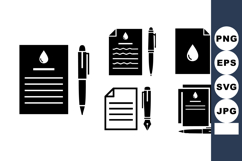 Document Icons With Pen Styles Vector Illustration Product Image 1