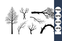 Bare Tree Branch Silhouette Vector Elements Product Image 1