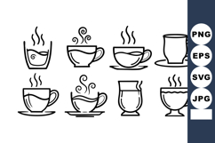 Hand Drawn Coffee Cup Collection Vector Icons Product Image 1