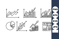 Financial Growth Charts and Business Analytics Icons Product Image 1