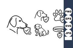 Dog Icons with Shield Protection Pet Safety Collar Product Image 1