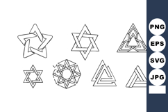 Geometric Star Shapes Vector Simple Abstract Design Product Image 1