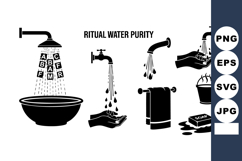 Ritual Water Purity Icons Vector Illustration Product Image 1