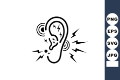 Human Ear Hearing Sound Waves Vector Icon Product Image 1