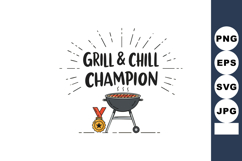 Grill and Chill Champion barbeque charcoal grill with medal Product Image 1