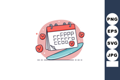 Desk calendar with check marks and deadline reminders vector Product Image 1