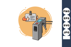 Access control turnstile with approval clipboard hand gestur Product Image 1