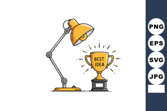 Adjustable desk lamp shining light on best idea trophy award Product Image 1