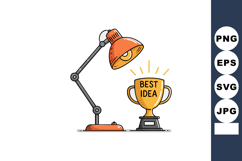 Adjustable orange desk lamp shining on best idea trophy vect Product Image 1