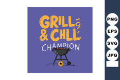 Grill and Chill Champion Barbecue Text and Charcoal Grill Il Product Image 1