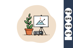 Indoor plant and presentation board with growth chart and pr Product Image 1