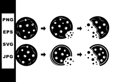 Cookie eating sequence vector showing chocolate chip cookie Product Image 1