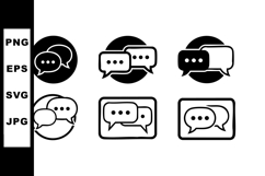 Speech bubble icons set for communication and messaging in b Product Image 1