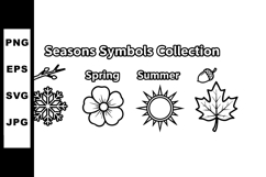 Seasons symbols collection with spring flower summer sun win Product Image 1