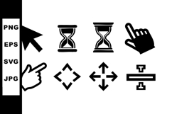 Computer cursor icons set with hand pointers hourglass and m Product Image 1