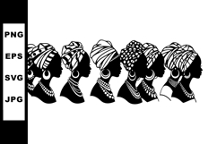 African women silhouettes with traditional headwraps and Product Image 1