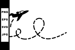 Airplane flying with dashed line trail vector icon simple bl Product Image 1