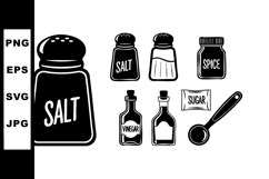 Salt shaker with spice containers sugar vinegar and Product Image 1
