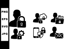 Security and privacy icons set showing user protection Product Image 1