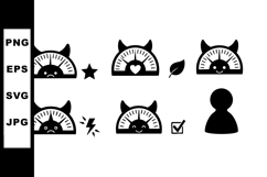 Cat-themed speedometer icons with star heart leaf and user Product Image 1