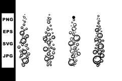 Black and white vector illustration of rising air bubbles in Product Image 1