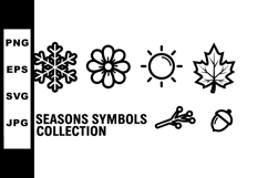 Seasons symbols collection with snowflake flower sun leaf Product Image 1