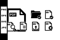 PDF file icons set for document management and digital Product Image 1