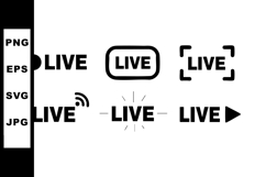 Live streaming icons set with various broadcast symbols and Product Image 1