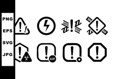 Warning and Alert Symbols Vector Set with Exclamation and Product Image 1